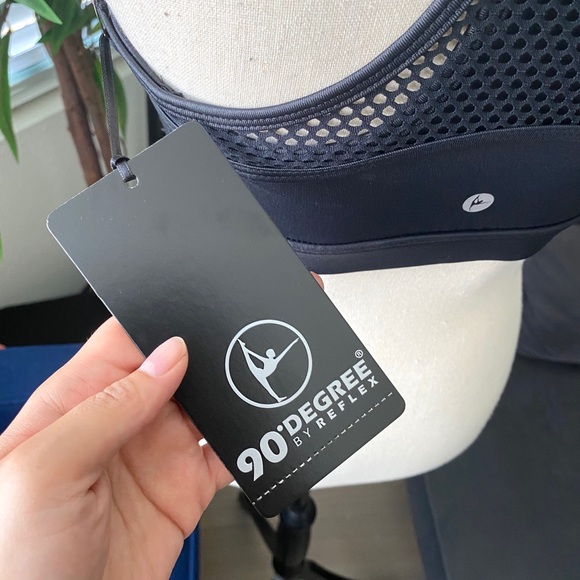 🔥NWT 90 Degree by Reflex Metallic Mesh Sports Bra - Picture 5 of 5